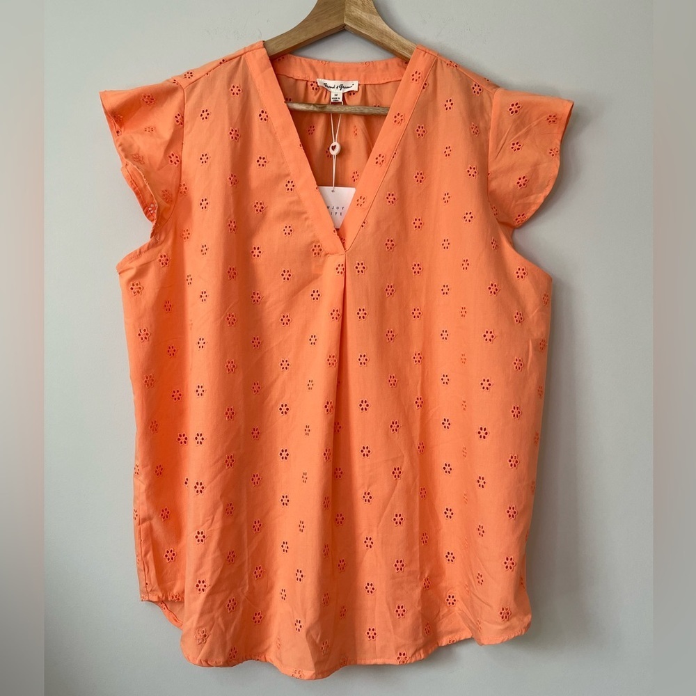 NWT Grand & Greene Floral Eyelet Top
